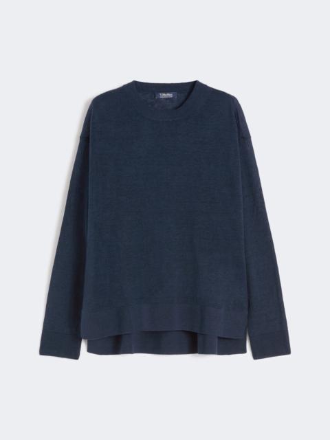 Linen yarn sweater - NAVY