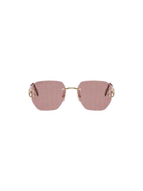 Gold 'Signature C de Cartier' Sunglasses