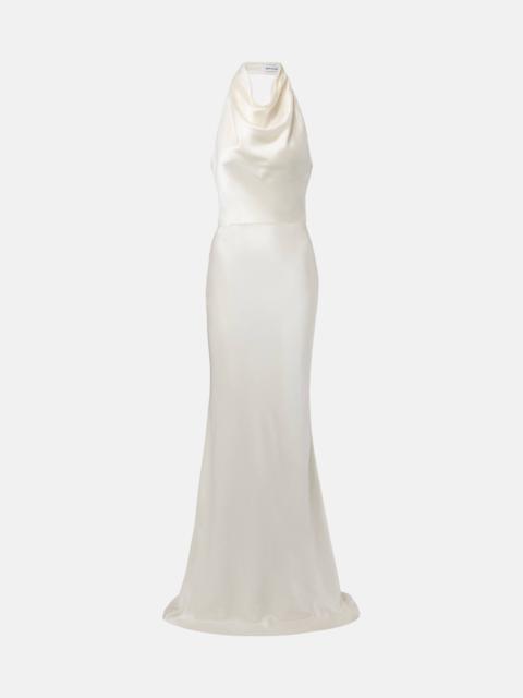 Bridal Attia halterneck silk gown