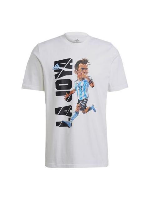 adidas Dybala Icon T M Paul Cartoon Printing Soccer/Football Sports Short Sleeve White HA5453