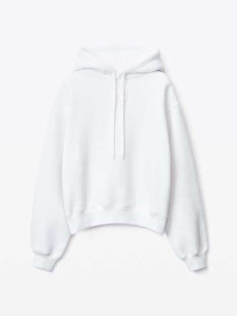 PUFF LOGO HOODIE IN STRUCTURED TERRY