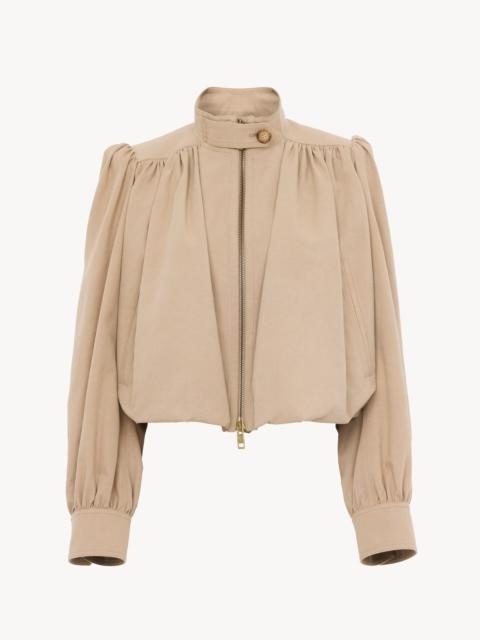 GATHERED BOULE JACKET IN COTTON CANVAS
