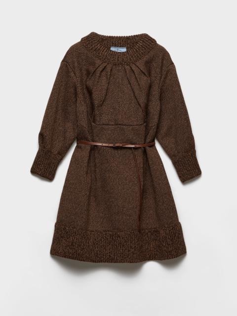 Mouliné wool mini-dress