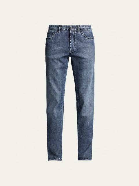 Dark-Wash Stretch-Denim Jeans