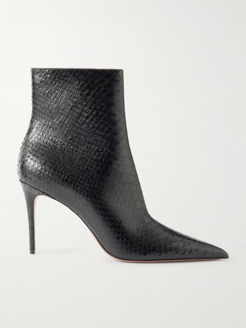 Vera Snake-effect Leather Ankle Boots
