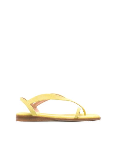 slingback suede flat sandals
