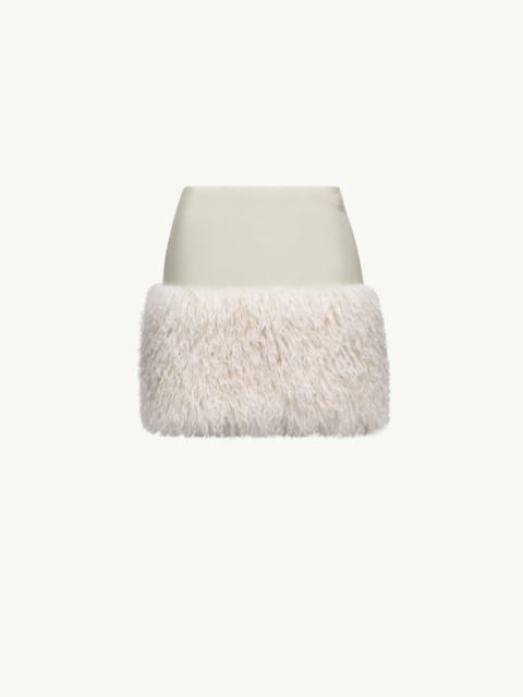 Teddy-Trimmed Mini Skirt