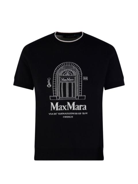 graphic crew-neck top