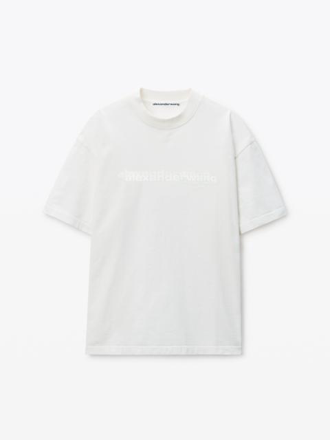 White Cotton Oversized Logo Tee