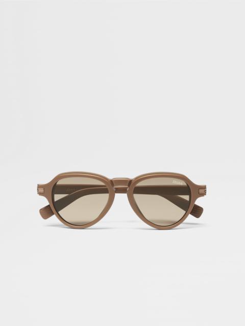 LIGHT BROWN ACETATE SUNGLASSES