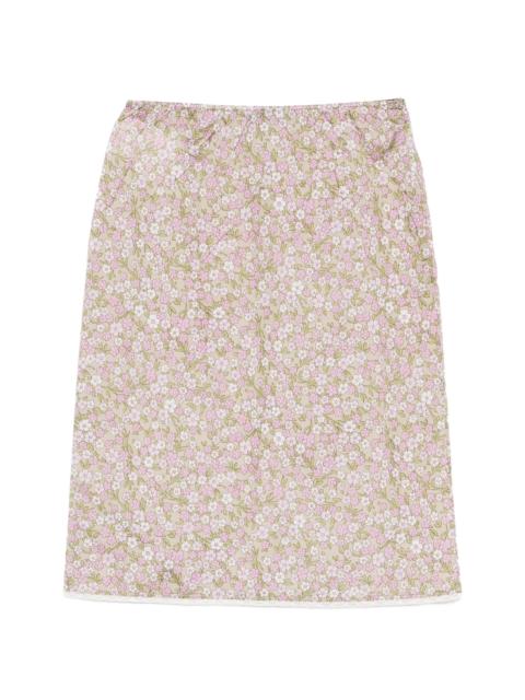 Prada Floral-detail Midi Skirt