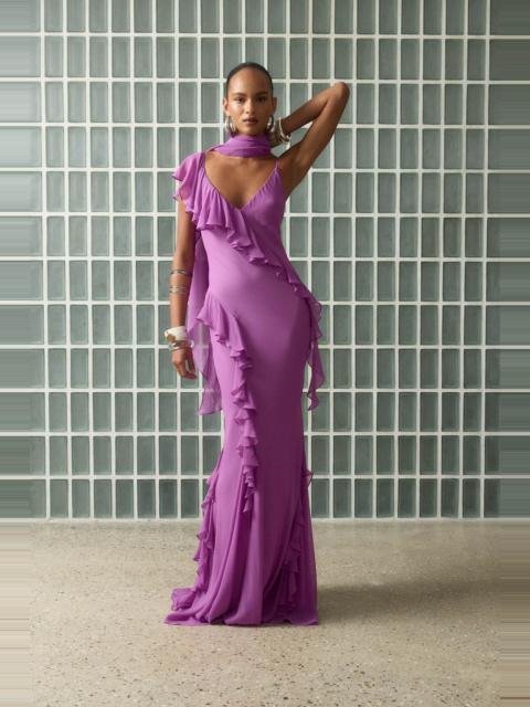 MAYARA MAXI DRESS IN MAGENTA GEORGETTE