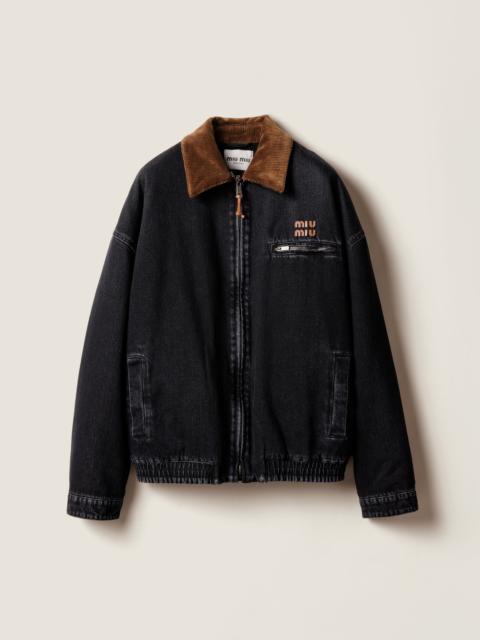Black denim blouson jacket