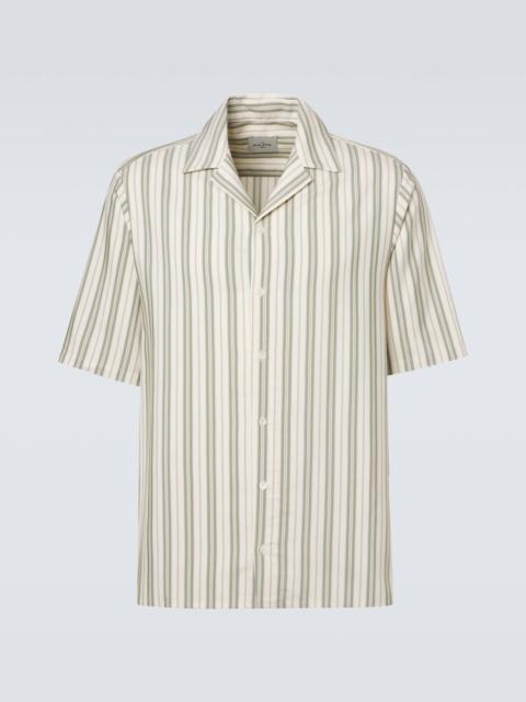 Striped silk bowling shirt