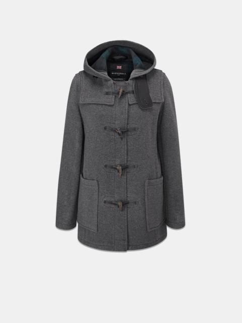 Women's Short Slim Fit Freda Duffle Coat Grey Black Watch