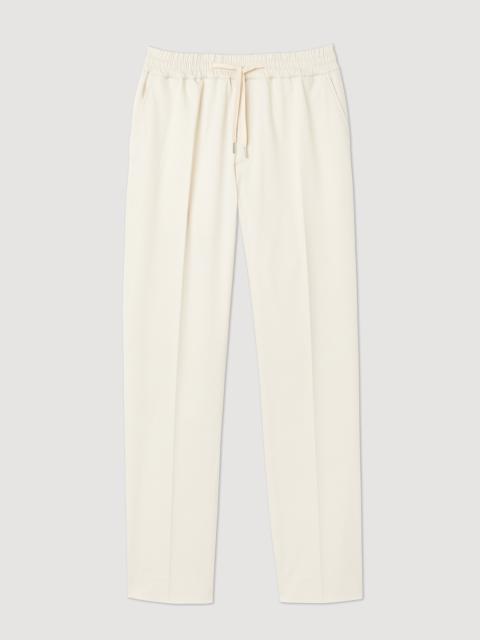 Elasticated straight-leg pants