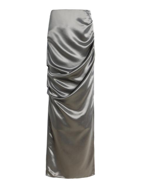 Remmy Satin Maxi Skirt silver