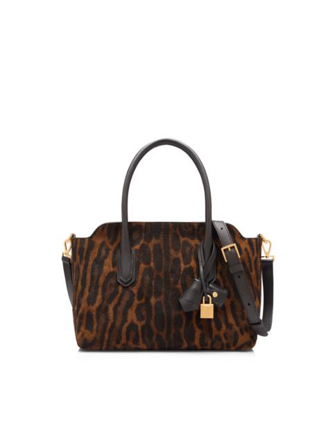 OCELOT-PRINT SUEDE ALEXANDER MEDIUM TOP HANDLE