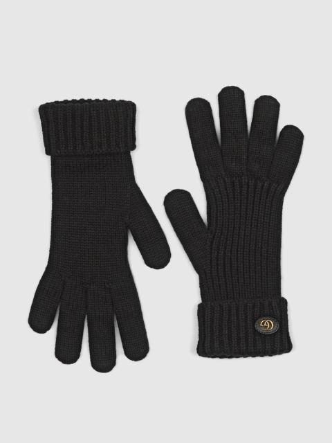 Wool cashmere gloves with Double G