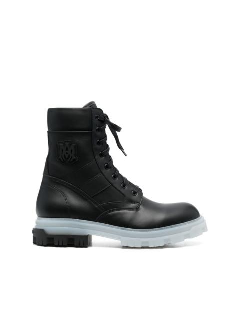 logo patch combat boots