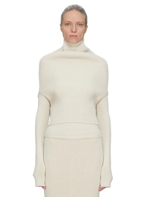 roll-neck ribbed top