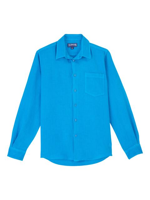Men Linen Shirt Solid