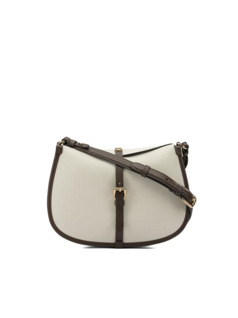 Pony buckle leather cross body bag