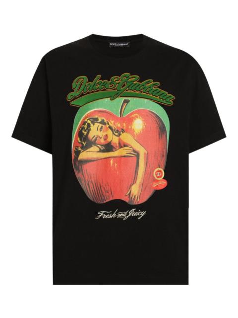 apple print T-shirt