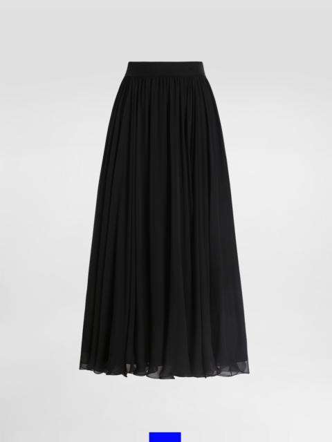 High-waisted chiffon circle skirt
