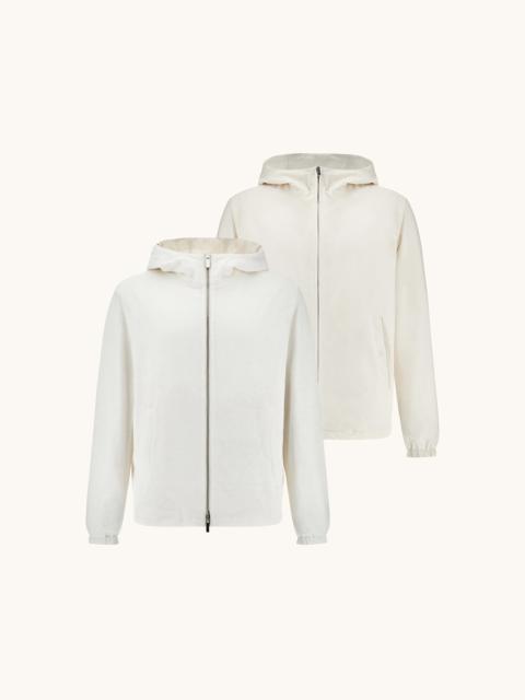 REVERSIBLE WINDBREAKER IN LINEN JERSEY AND TYPHOON® PLATINUM