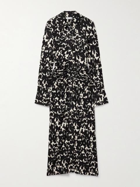 Claudia Ruched Printed Crepe-jersey Midi Dress