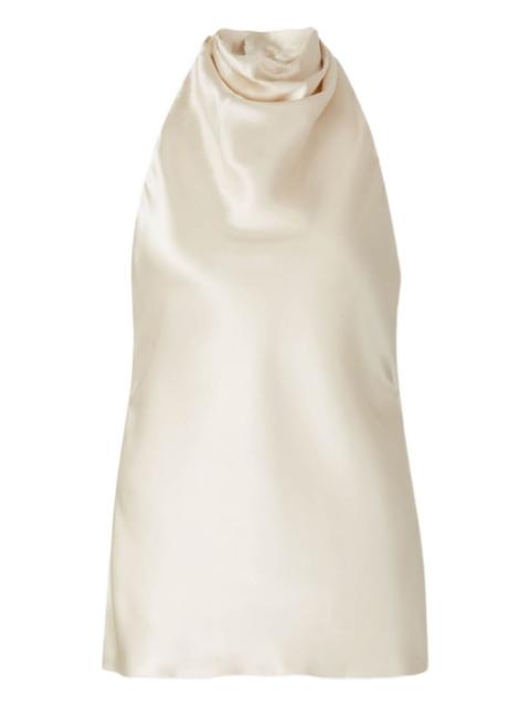 cowl-neck open-back top