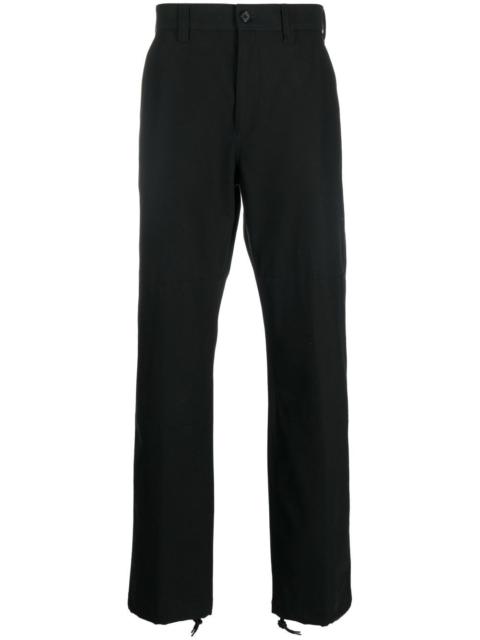 drawstring-hem cotton trousers