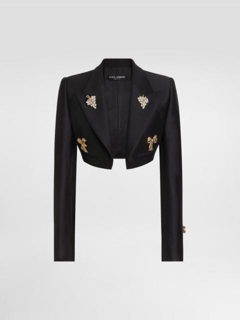 Single-breasted jacket in faille