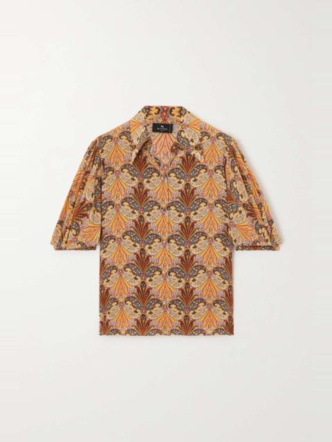 Printed silk-crepe shirt
