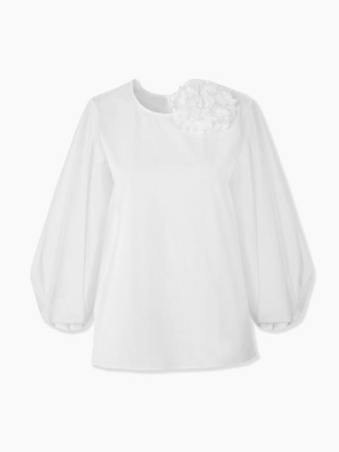 Puff-Sleeve Top with Rosette