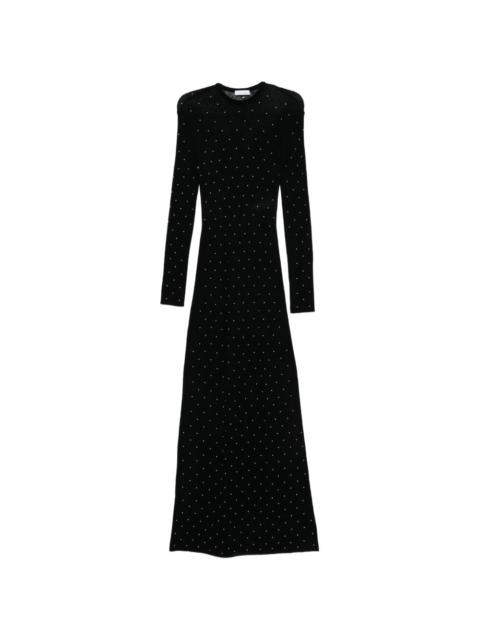 studded long-sleeve maxi dress