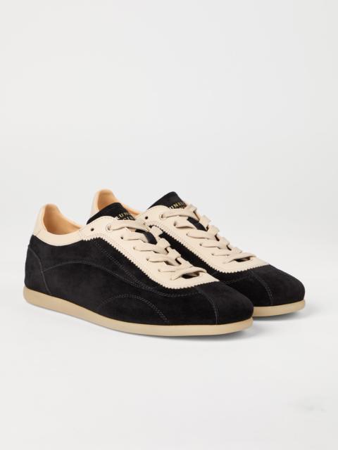 Washed suede sneakers with slim outsole