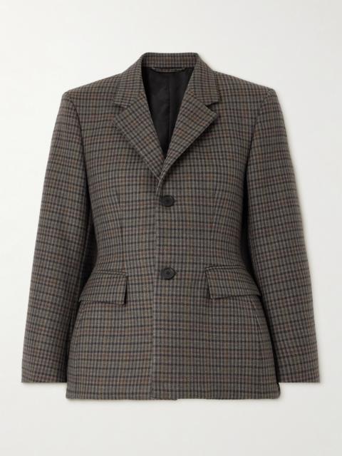 Checked Padded Wool Blazer