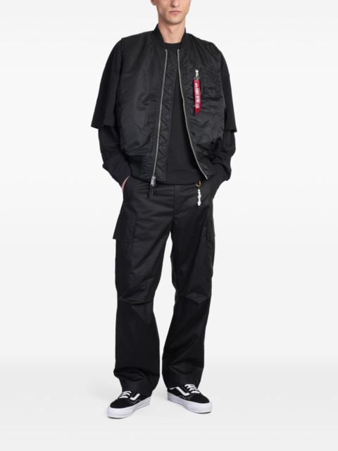 logo-strap bomber jacket