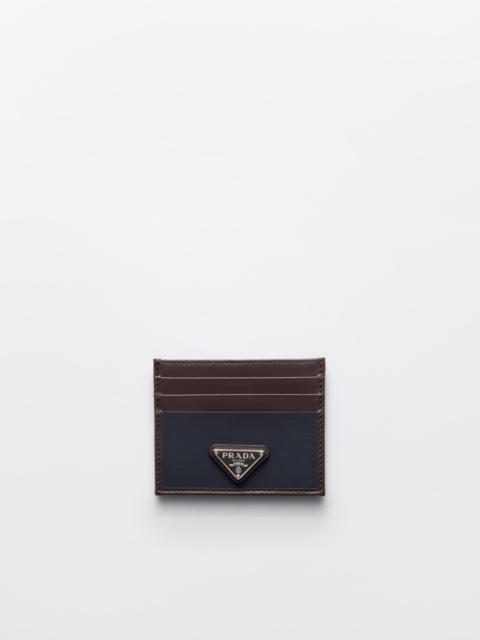 Re-Nylon and leather card holder