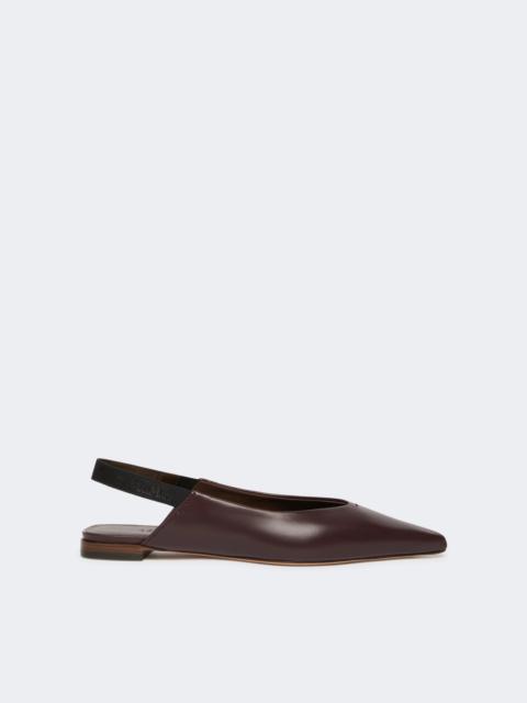 Nappa leather flat slingbacks - BORDEAUX