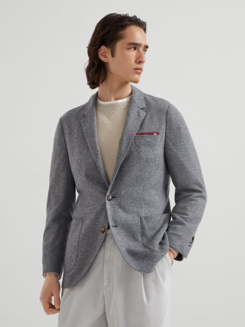 Cashmere jersey blazer with patch pockets
