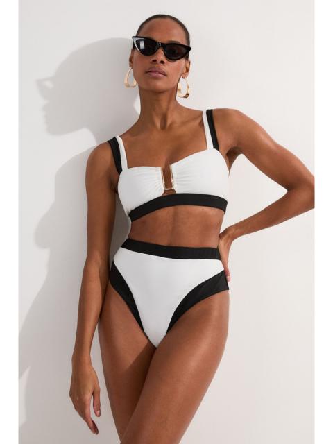 Contrast Trim High Cut Bikini Bottom