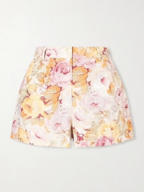 Petro Floral-print Linen Shorts