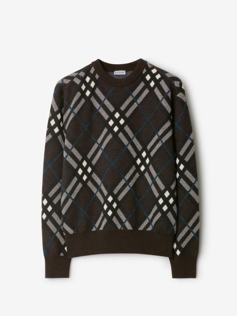 Check Wool Blend Sweater