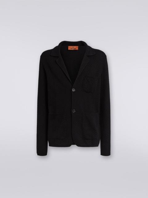Cotton and viscose knit blazer