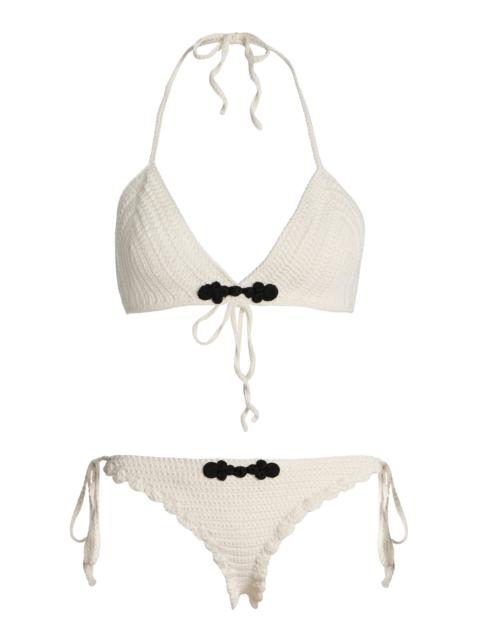 Plage Pointelle-Knit Organic Cotton Bikini ivory
