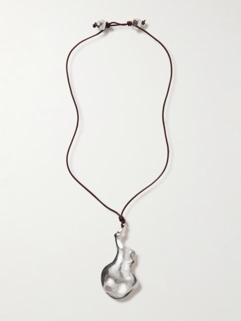 The Bones Of Rebirth Recycled Silver And Leather Necklace