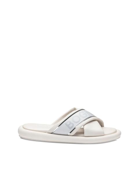 criss-cross logo flat sandals
